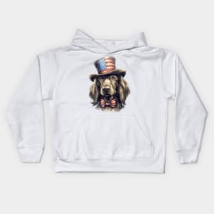 4th of July Dog Portrait Kids Hoodie